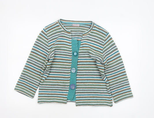 Marks and Spencer Per Una Women's Multicoloured Striped Cardigan M