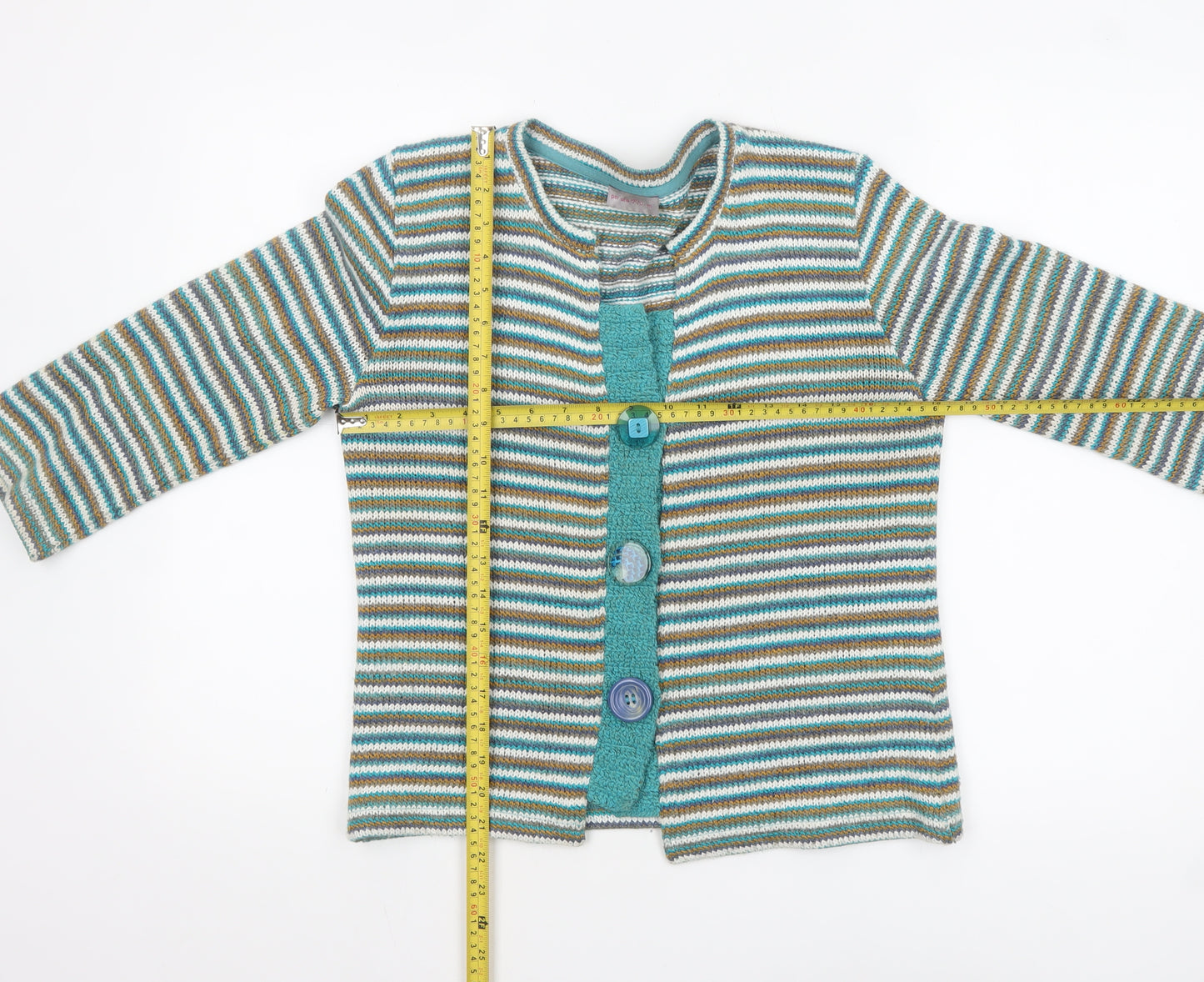 Marks and Spencer Per Una Women's Multicoloured Striped Cardigan M