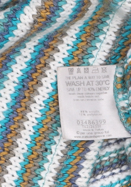 Marks and Spencer Per Una Women's Multicoloured Striped Cardigan M