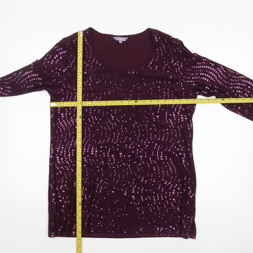 Michele Hope Women’s Purple Sequin Tunic Top Size 14/16