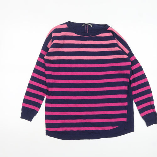 Oasis Women’s Multicoloured Striped Crew Neck Pullover Jumper XS