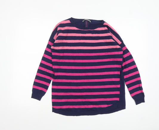 Oasis Women’s Multicoloured Striped Crew Neck Pullover Jumper XS