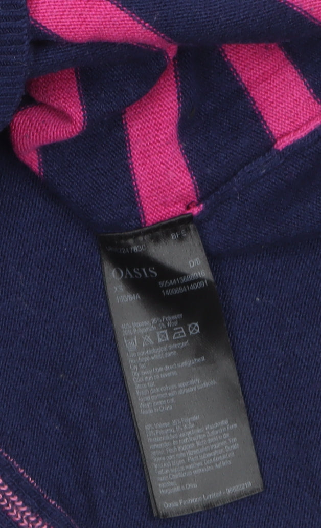 Oasis Women’s Multicoloured Striped Crew Neck Pullover Jumper XS