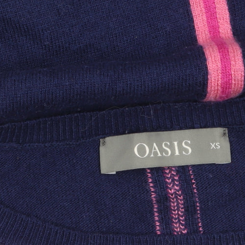 Oasis Women’s Multicoloured Striped Crew Neck Pullover Jumper XS