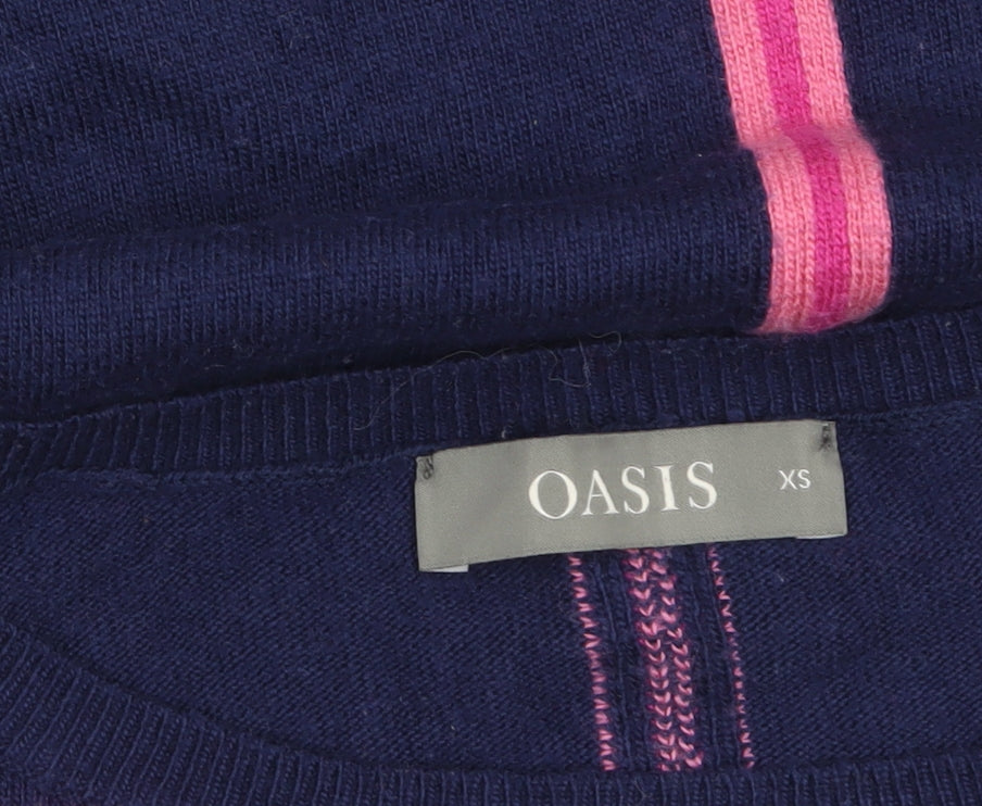 Oasis Women’s Multicoloured Striped Crew Neck Pullover Jumper XS