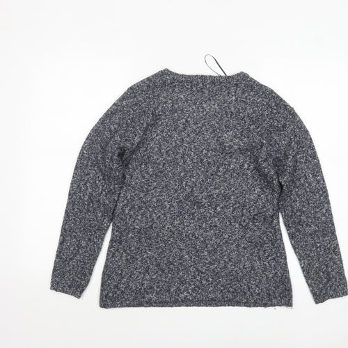 Mudflower Womens Grey Polka Dot Chunky Knit Jumper S Long Sleeve