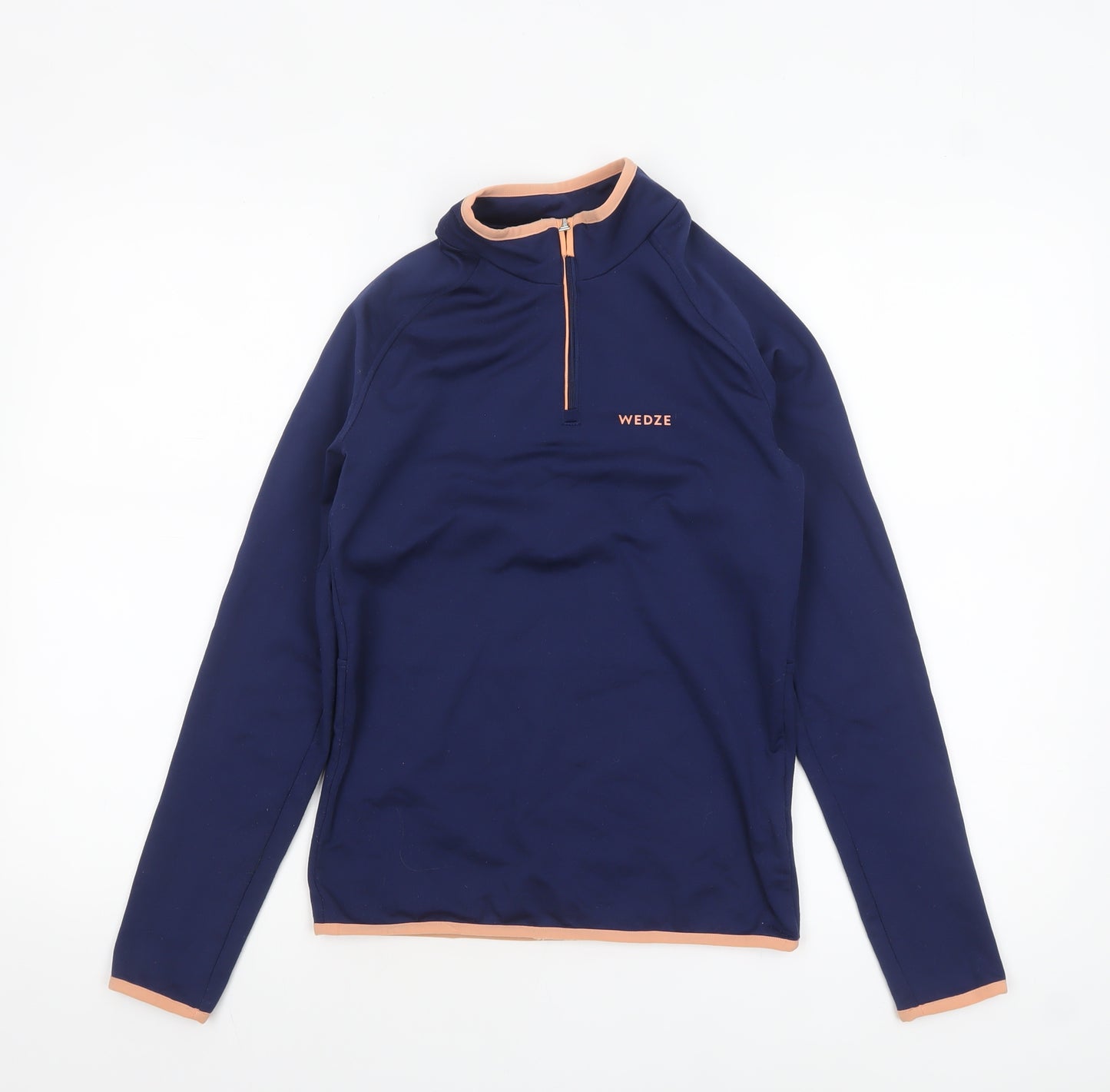 Wedze Girls Blue 14 Years 1/4 Zip Long Sleeve Ski Top
