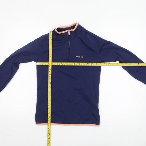 Wedze Girls Blue 14 Years 1/4 Zip Long Sleeve Ski Top