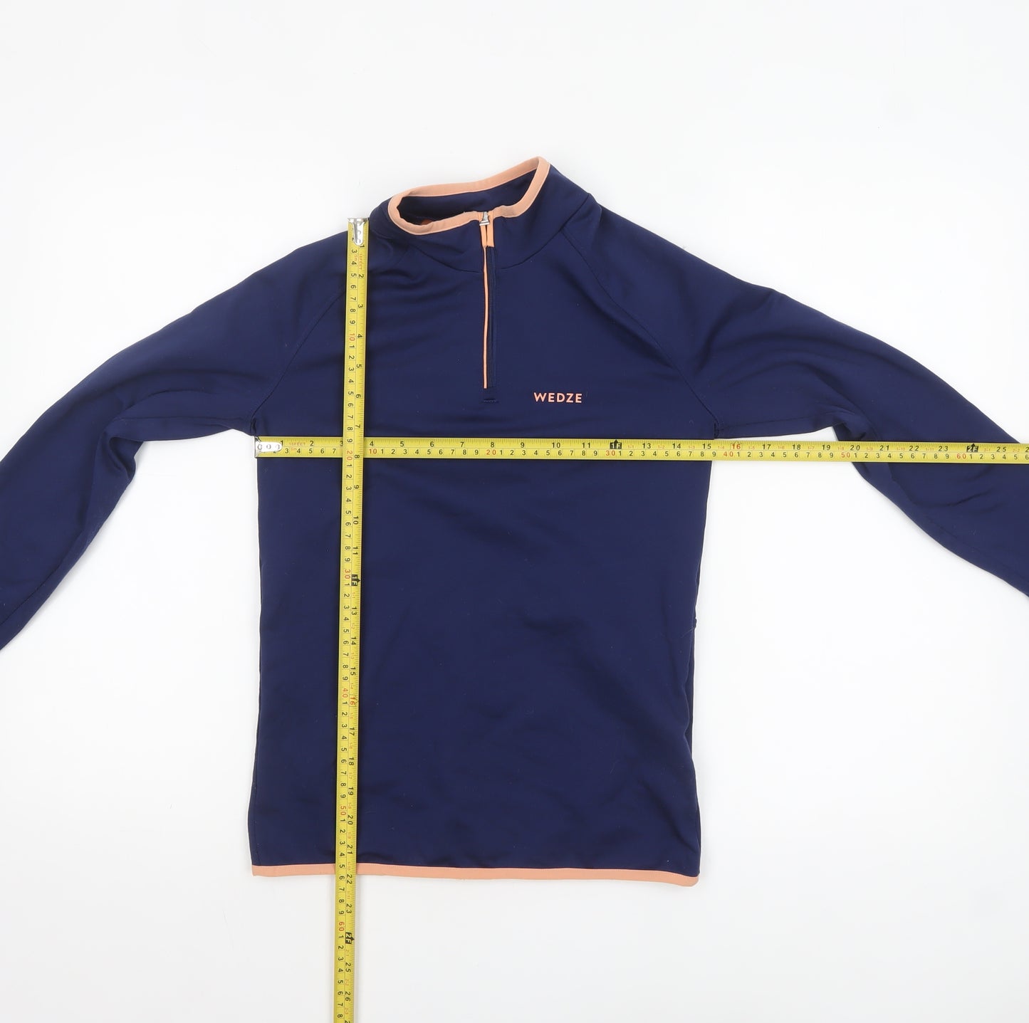 Wedze Girls Blue 14 Years 1/4 Zip Long Sleeve Ski Top