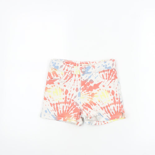 Levi's Girls Multicoloured 8 Years Denim Shorty Shorts Tie-Dye Cotton Blend