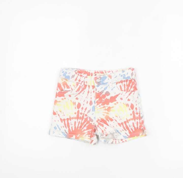 Levi's Girls Multicoloured 8 Years Denim Shorty Shorts Tie-Dye Cotton Blend