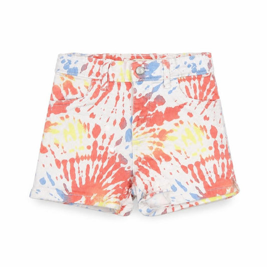 Levi's Girls Multicoloured 8 Years Denim Shorty Shorts Tie-Dye Cotton Blend