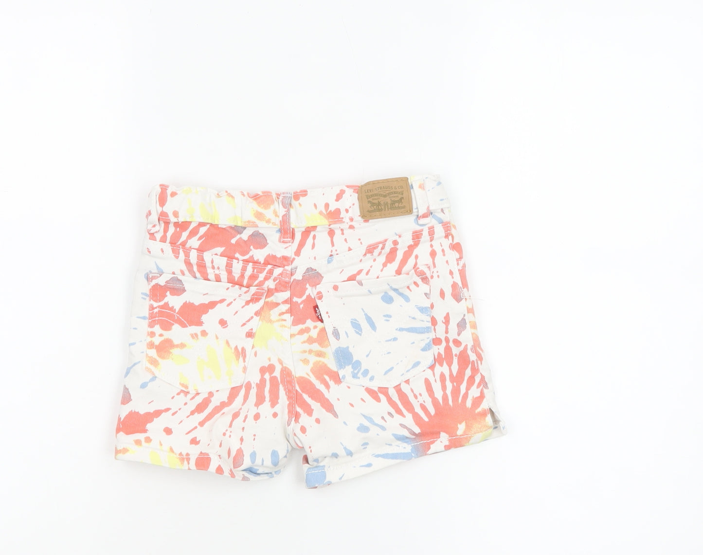 Levi's Girls Multicoloured 8 Years Denim Shorty Shorts Tie-Dye Cotton Blend