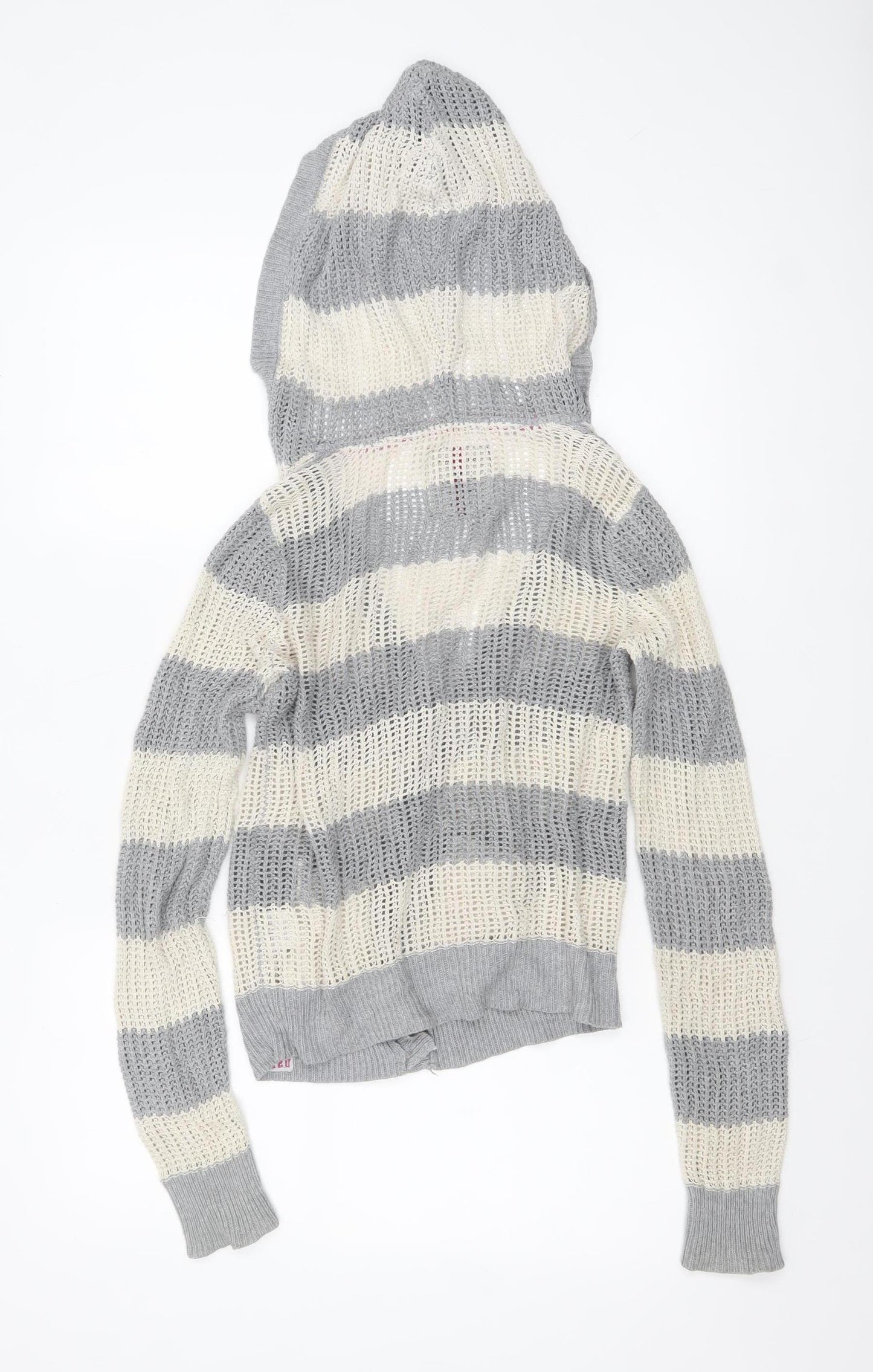 U.S. Polo Assn. Women’s Grey Striped Hooded Knit Cardigan S