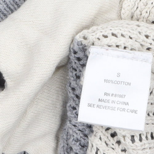 U.S. Polo Assn. Women’s Grey Striped Hooded Knit Cardigan S