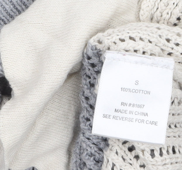 U.S. Polo Assn. Women’s Grey Striped Hooded Knit Cardigan S
