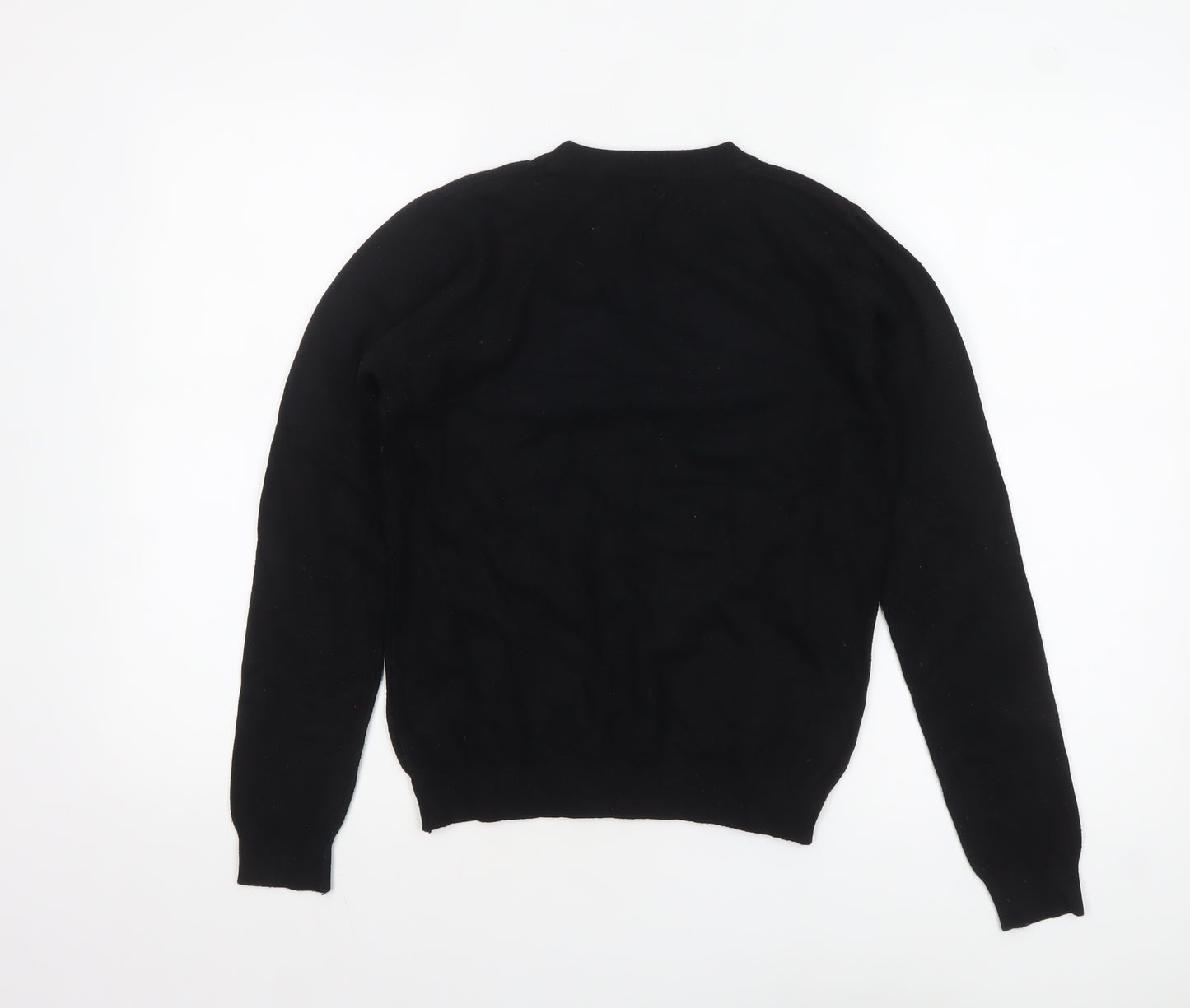 QED London Women's Black Floral Embroidered Knit Jumper Size S