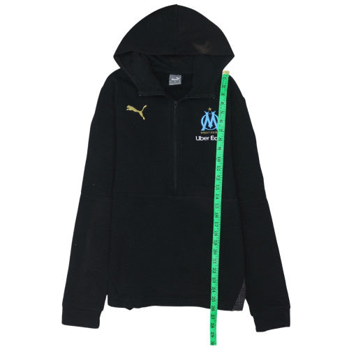 Puma Men Black M 1/2 Zip Hoodie OM Uber Eats Logo Hoodie