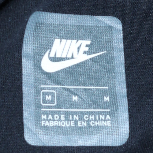 Nike Men's Black Full Zip Hoodie Size M Sportswear Cotton Blend