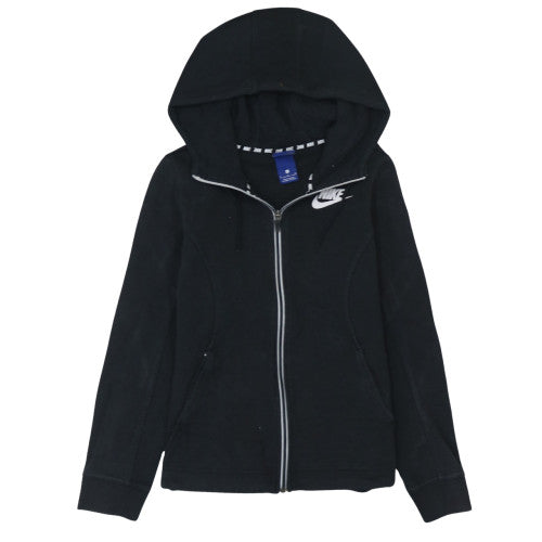 Nike Women Black Full Zip Hoodie Size S Cotton Blend Casual