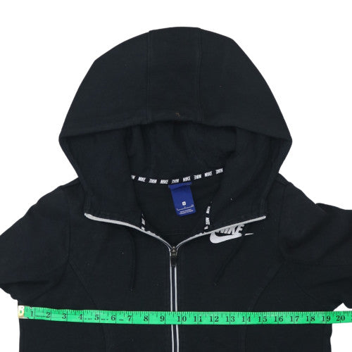 Nike Women Black Full Zip Hoodie Size S Cotton Blend Casual