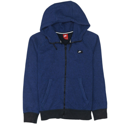 Nike Men's Blue Full Zip Hoodie Size S Fleece Cotton Blend