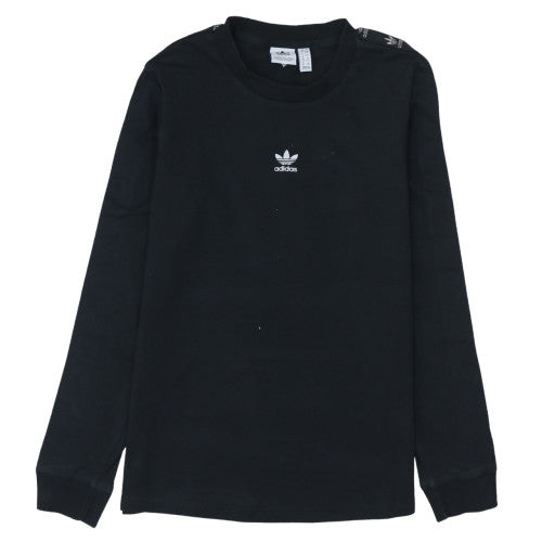 Adidas Women's Black Long Sleeve Crew Neck Cotton T-Shirt Size 8