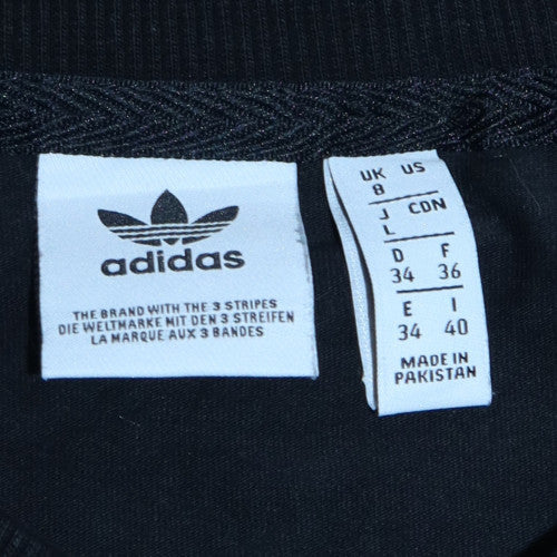 Adidas Women's Black Long Sleeve Crew Neck Cotton T-Shirt Size 8