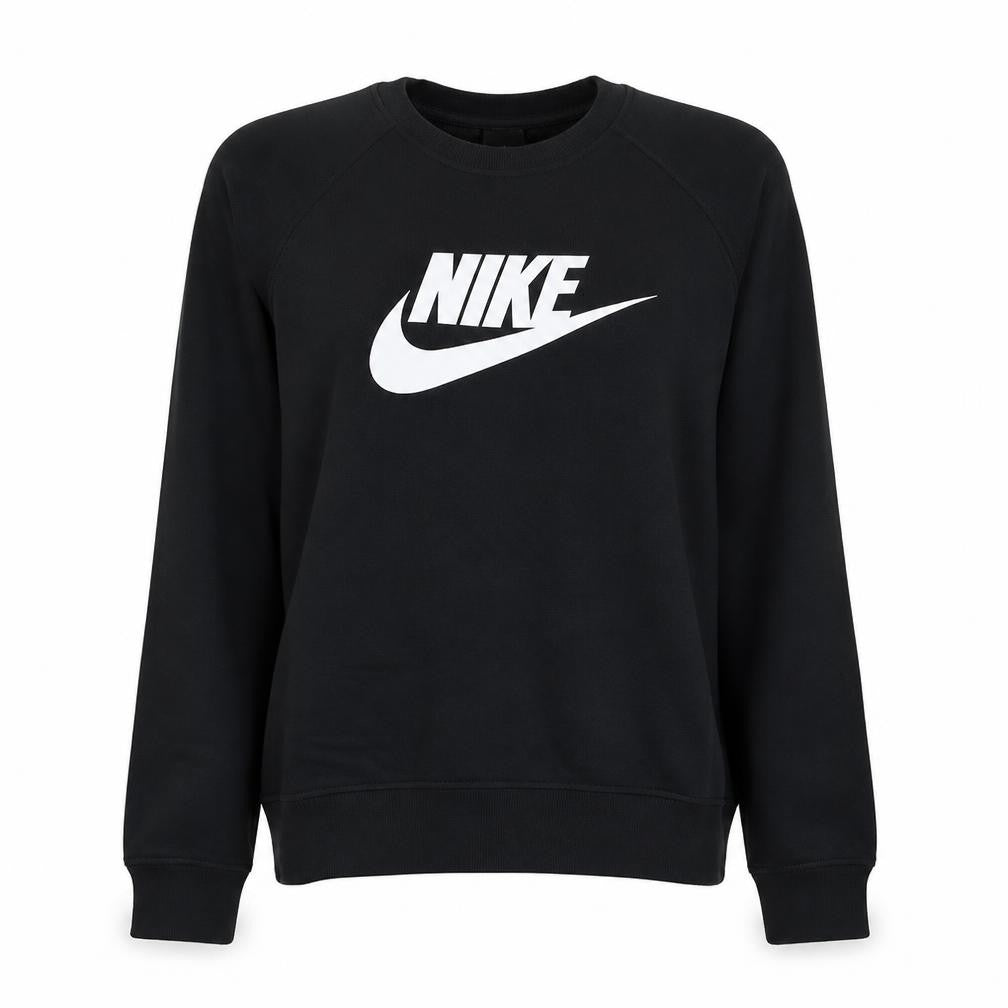 Front view of Nike Women's Black Medium Pullover Sweatshirt Crew Neck Logo