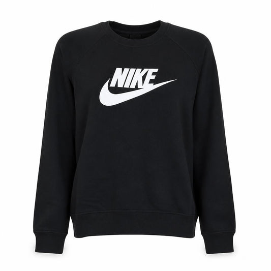 Front view of Nike Women's Black Medium Pullover Sweatshirt Crew Neck Logo
