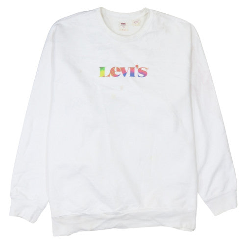 Levi's Men's White 2XL Relaxed Fit Crew Neck Graphic Sweatshirt