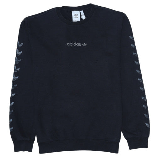 Adidas Men's Black 2XL Crew Neck Pullover Sweatshirt with Logo