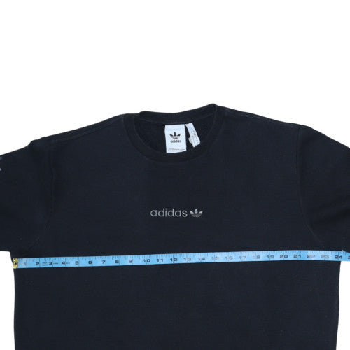 Adidas Men's Black 2XL Crew Neck Pullover Sweatshirt with Logo