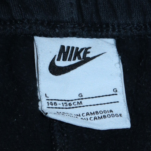Nike Boys Black Jogger Trousers L 146-156cm Fleece Cotton Blend