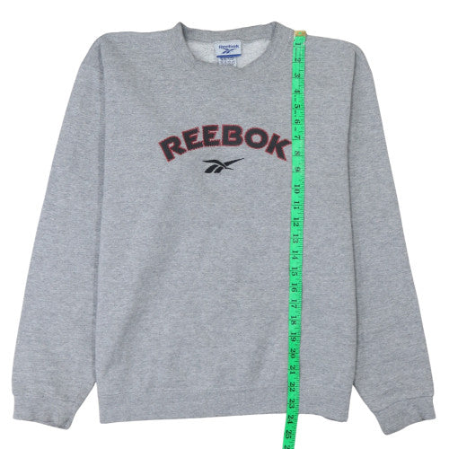 Reebok Mens Grey XL Pullover Crew Neck Sweatshirt Retro Logo Fleece