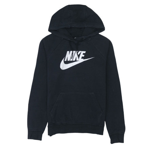 Nike Womens Black XS Pullover Hoodie with Logo Print
