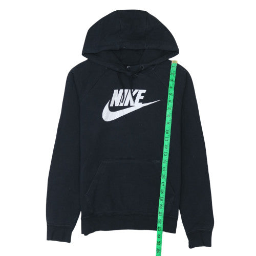 Nike Womens Black XS Pullover Hoodie with Logo Print
