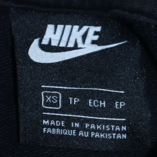 Nike Womens Black XS Pullover Hoodie with Logo Print