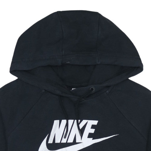 Nike Womens Black XS Pullover Hoodie with Logo Print