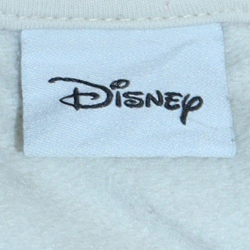 Disney Women Beige Stitch Sweatshirt Small Pullover Crew Neck