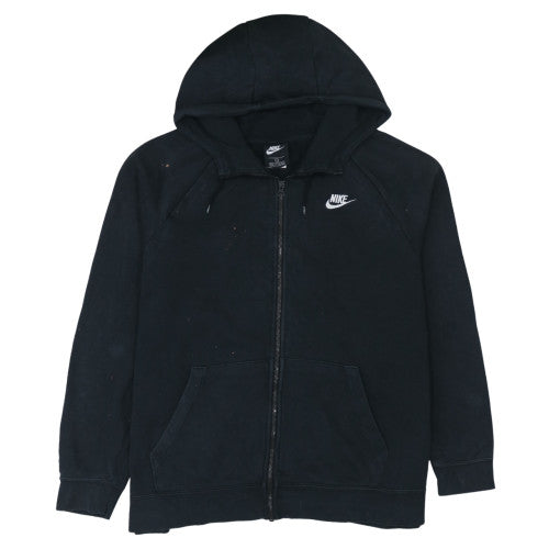 Nike Men's Black XL Full Zip Hoodie with Logo and Pockets
