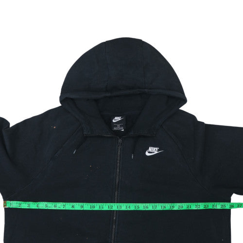 Nike Men's Black XL Full Zip Hoodie with Logo and Pockets