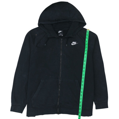 Nike Men's Black XL Full Zip Hoodie with Logo and Pockets