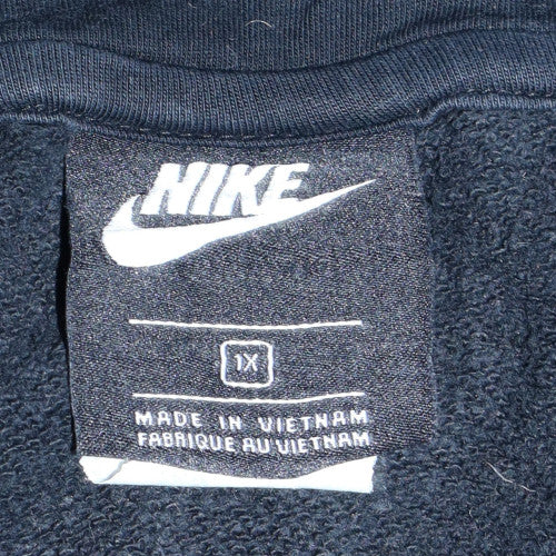 Nike Men's Black XL Full Zip Hoodie with Logo and Pockets