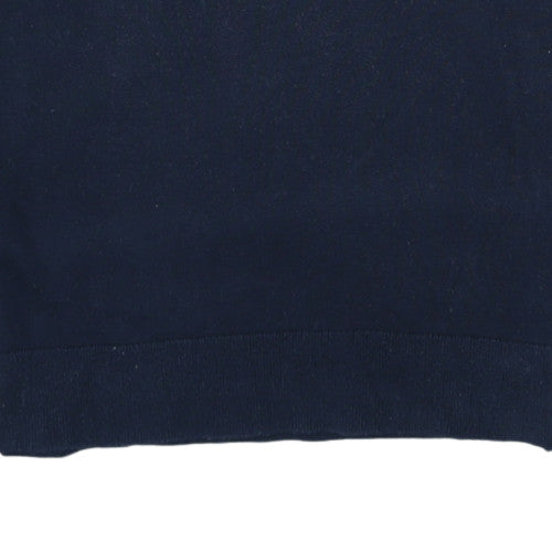 Tommy Hilfiger Men's Blue V-Neck Cotton Silk Jumper Size M