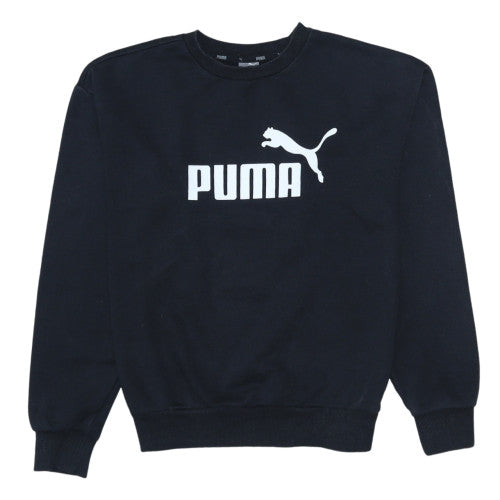 Puma Womens Black Crew Neck Pullover Sweatshirt Size 10
