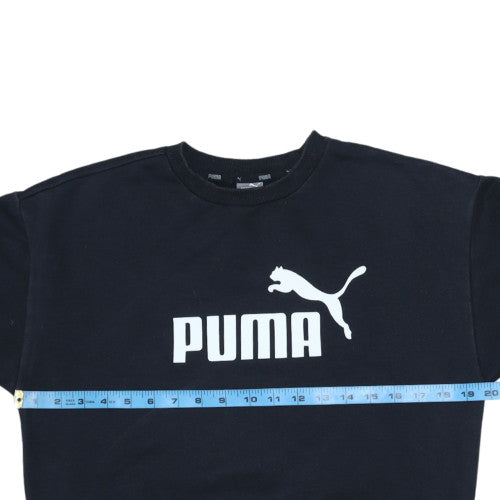 Puma Womens Black Crew Neck Pullover Sweatshirt Size 10