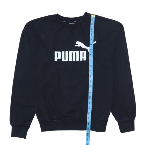 Puma Womens Black Crew Neck Pullover Sweatshirt Size 10