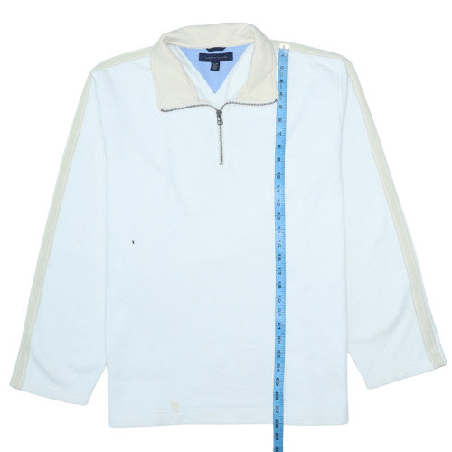 Tommy Hilfiger Men's White XL 1/4 Zip Fleece Sweatshirt