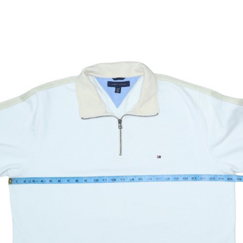 Tommy Hilfiger Men's White XL 1/4 Zip Fleece Sweatshirt